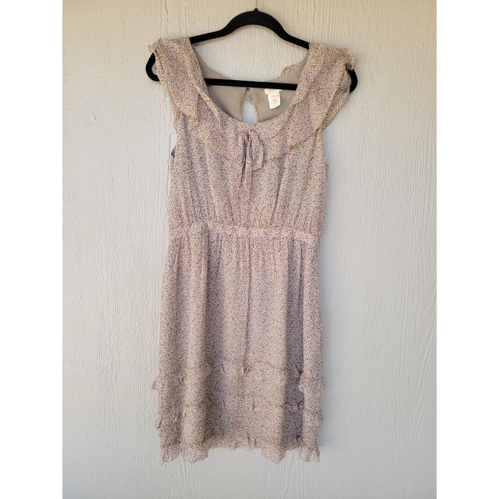 Women's J Crew Floral Dress 100% Silk Lined Size 4 Spring Easter‎ Dress